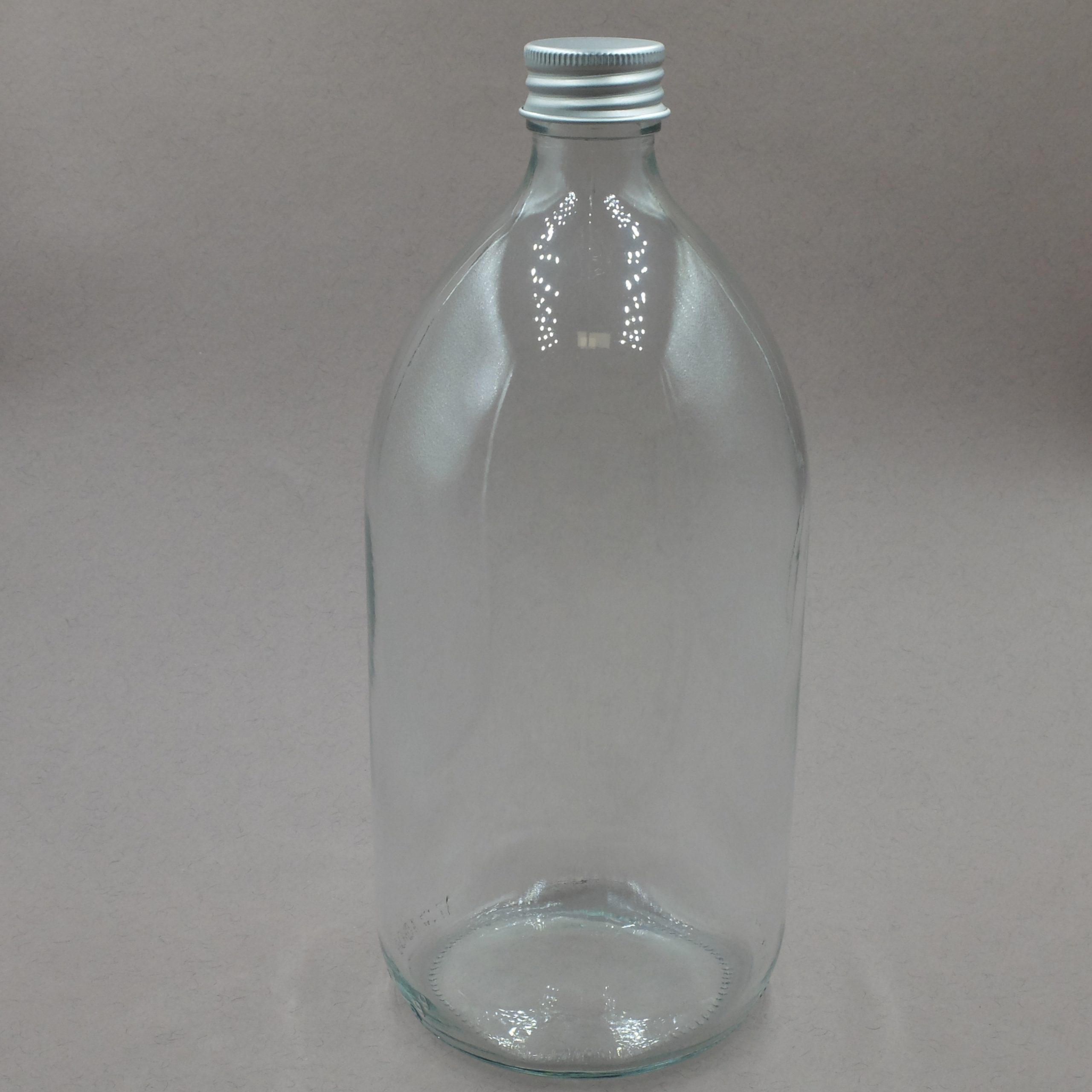Bouteille avec bouchon en verre transparent 10x10x28 cm